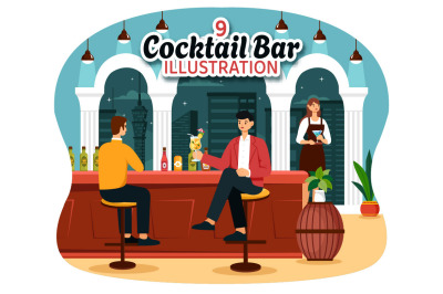 9 Cocktail Bar Illustration