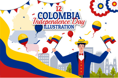 12 Colombia Independence Day Illustration