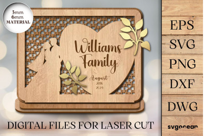 Wedding Anniversary Display Laser Cut File