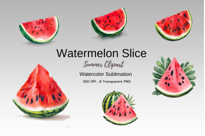 Watermelon Slice Watercolor Sublimation Clipart