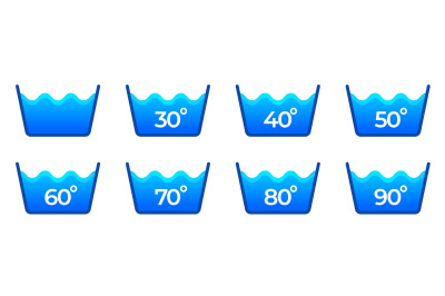 Machine wash temperature icon. Simple pictogram for washing machine, l