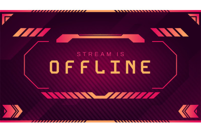 Stream is offline screen ui. Warning banner and message, live stream i