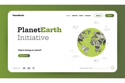 Planet earth landing. Global ecology concept, 3D render of earth globe
