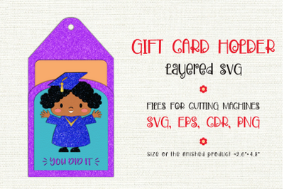 Cute Girl | Graduation Gift Card Holder | Paper Craft Template