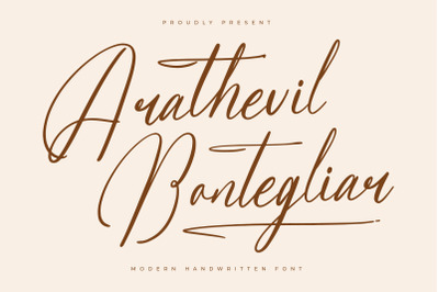 Arathevil Bontegliar - Modern Handwritten Font