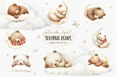 Sleeping teddy bears clipart PNG