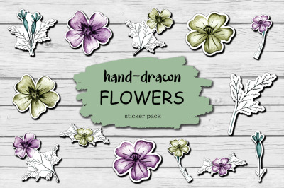 Marigold Spring Flowers Stickers Pack