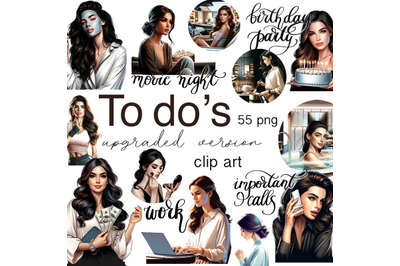 Girls Clipart&2C; Daily Life Routine&2C; To-Do Lists