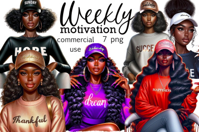 Weekly Motivation Black Girl PNG Images