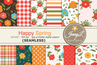 Spring / Summer Floral SEAMLESS Digital Papers