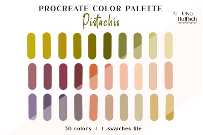 Delicate Green Procreate Palette. Spring Color Swatches