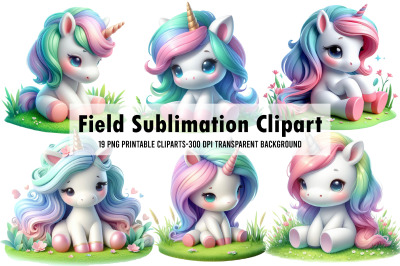 Watercolor Field Sublimation Clipart