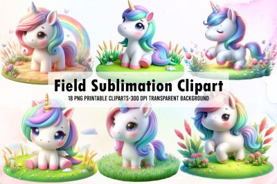 Watercolor on the field Sublimation clipart