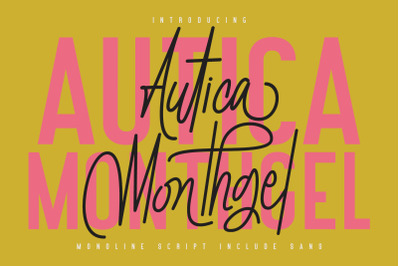Autica Monthgel Monoline Script Sans Font Duo