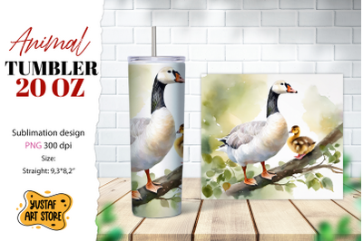 Animal tumbler sublimation. Mom and baby goose tumbler wrap