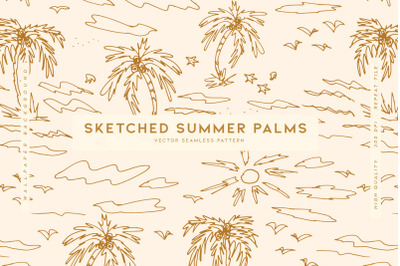 Sketched Summer Palms