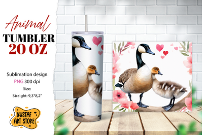 Animal tumbler sublimation. Mom and baby duck tumbler wrap