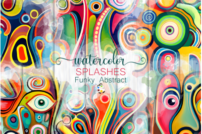 Funky Abstract Splashes - Watercolor Texture Elements