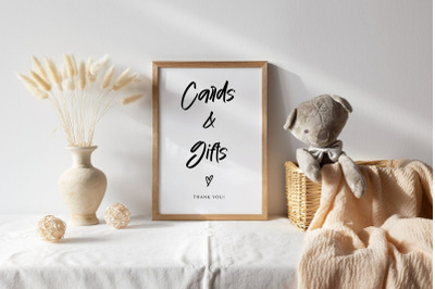 Cards and Gifts Sign Template