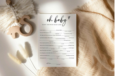 Baby Shower Game Mad Libs Template