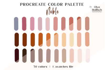 Bright Brown Procreate Color Palette. Boho Color Swatches