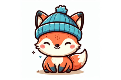 12 Hand drawn cute little fox in  bundle