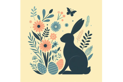 12 Easter bunny silhouette with f bundle