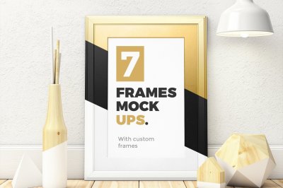 7 Frames Mockups with custom frames