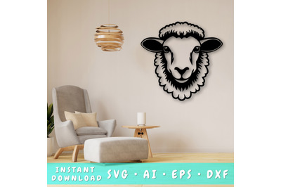 Sheep Laser SVG Cut File, Sheep Glowforge File, Sheep DXF, Sheep Art
