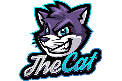 The cat head esport mascot logo design