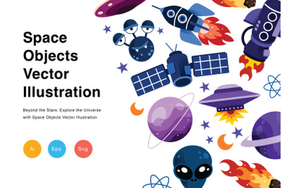 Space Objects Vector  Illustration