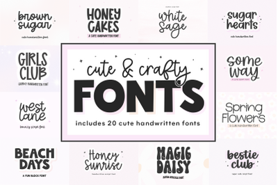 Cute Font Bundle - 20 Fonts for Crafters