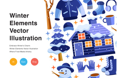 Winter Elements Vector Illustration