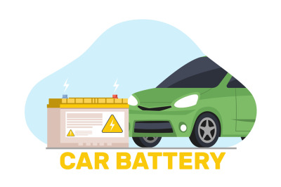Car battery. Electric automobile. Accumulator energy power and electri