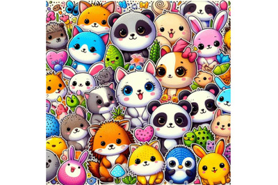 12 cute animal  sticset