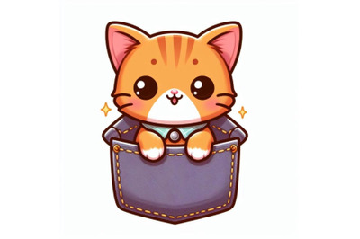 12 Illustration of a cute orange catset