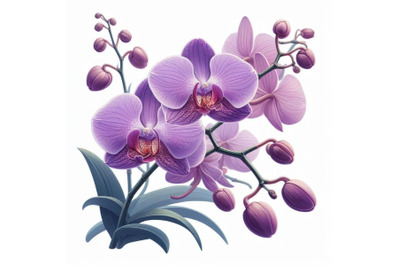 12 Purple orchid isolated on white bset