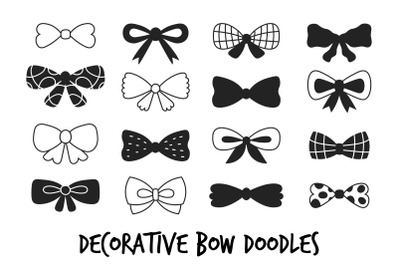 Vintage Bow Doodles PNG Clipart EPS