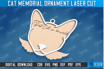 Cat Memorial Ornament Design | Cats Angels Wings | Cat Silhouette