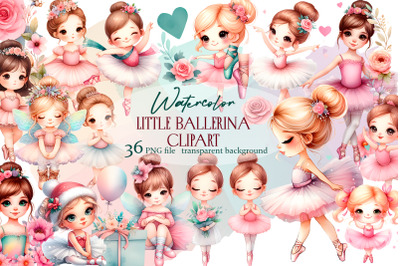 Cute Little Ballerina Sublimation, Ballet bundle clipart