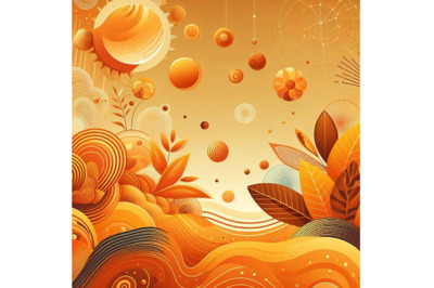 8 Abstract illustration of orange set
