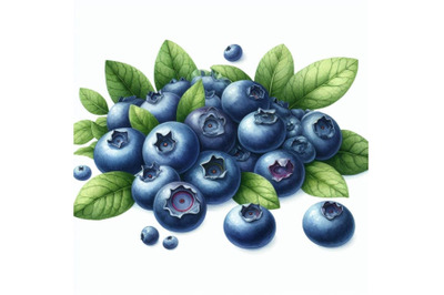 8 watercolor Blueberries white ba bundle