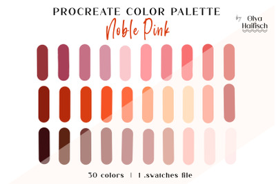 Pink Procreate Color Palette. Cute Bright Color Swatches