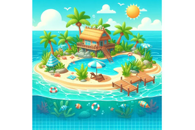 8 Summer island. Summer vacation bundle