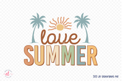 Retro Love Summer Sublimation Design