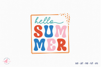 Retro Hello Summer SVG Cut File