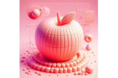 8 Apple , pink backgr bundle