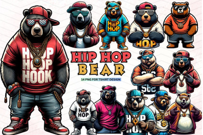 Hip Hop Cool Bear Clipart Illustration