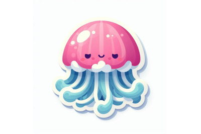 8 Isolated cute jellyfish Paper a bundle