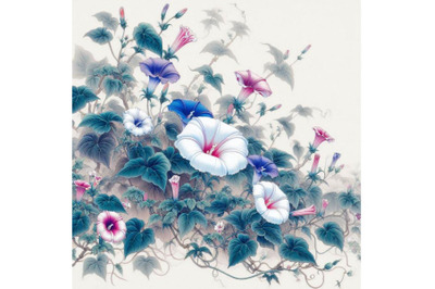 8 Chinese painting of flowers, morset